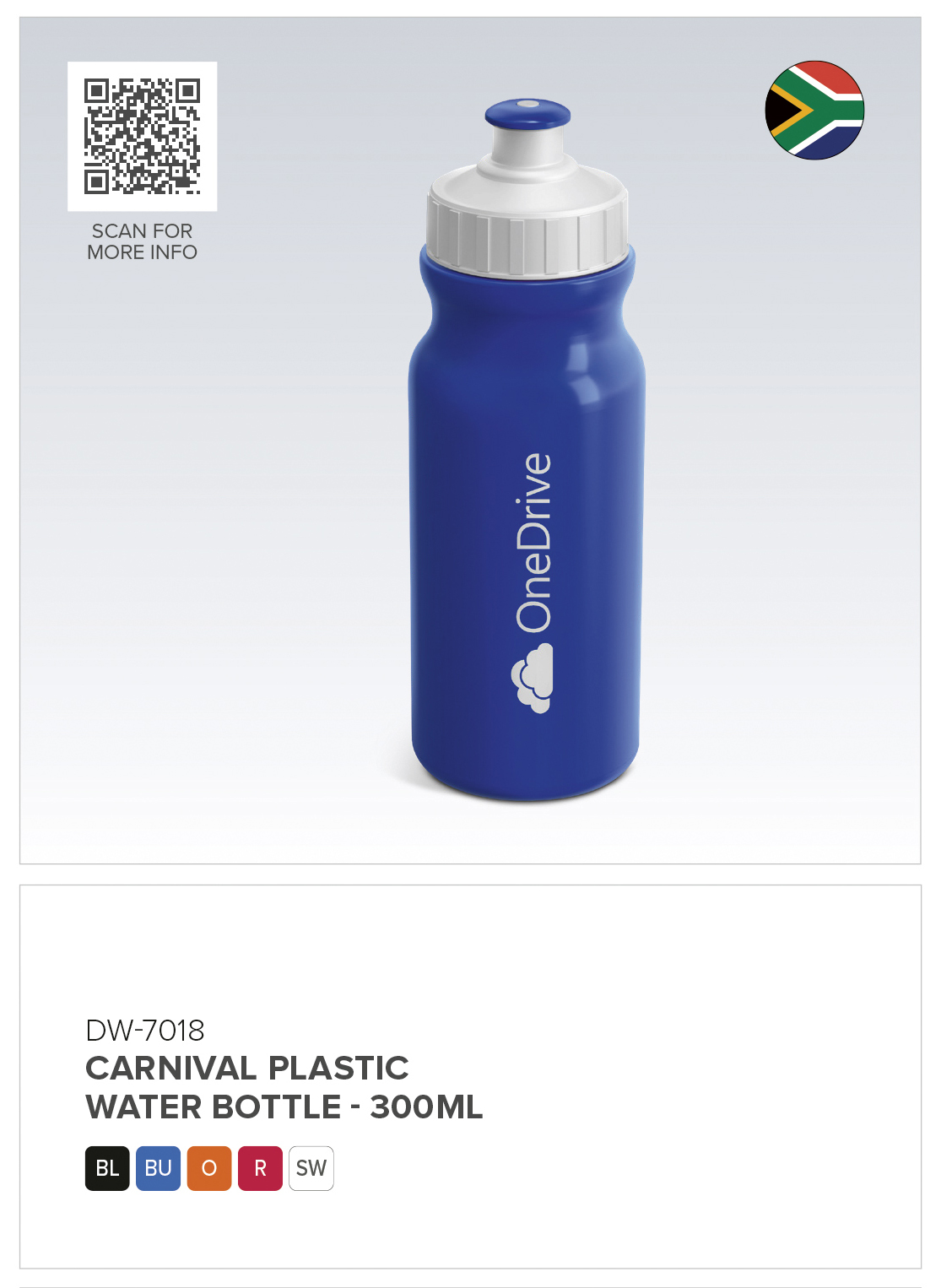 DW-7018 - Carnival Plastic Water Bottle - 300ml - Catalogue Image